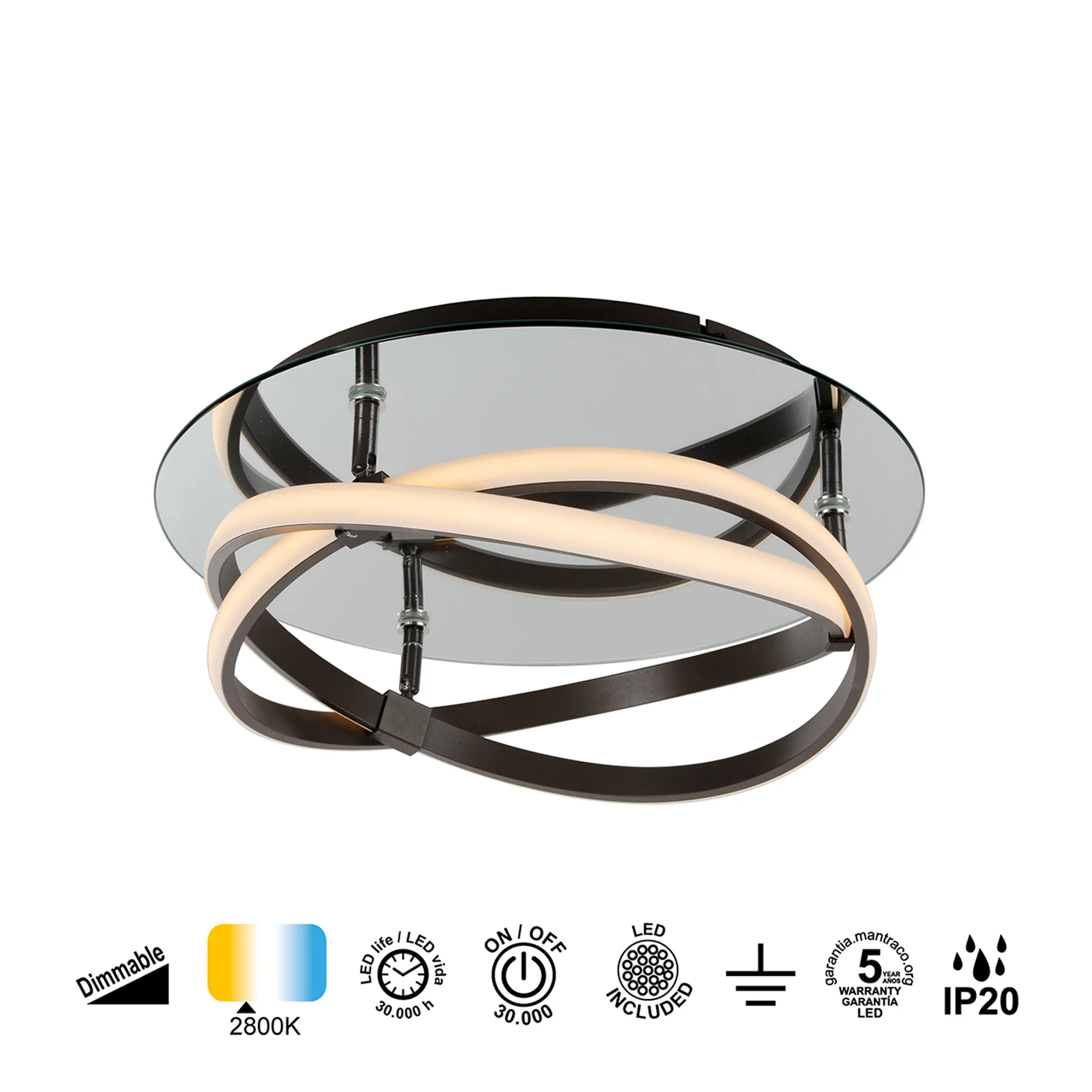 Infinity Brown Oxide Flush 30W LED Dimmable M5812  Mantra Infinity Brown Oxide